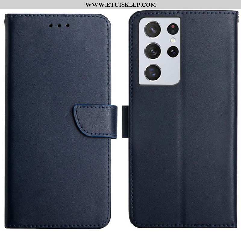 Etui Folio do Samsung Galaxy S21 Ultra 5G Prawdziwa Skóra Nappa